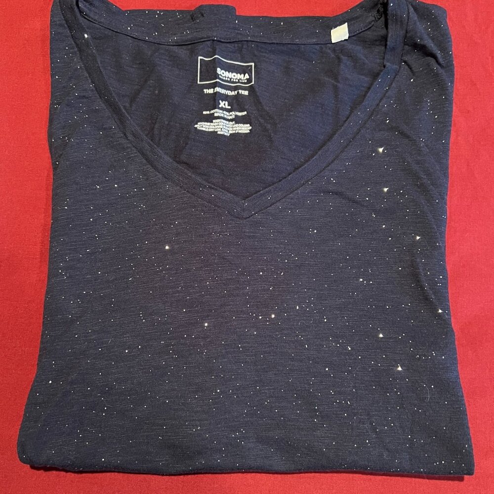 Sonoma Women’s Starry Night V-Neck Tee – Size XL